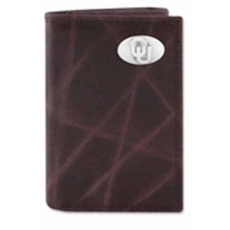 ZEPPELINPRODUCTS ZeppelinProducts UOK-IWT2-WRNK-BRW Oklahoma Trifold Wrinkle Leather Wallet UOK-IWT2-WRNK-BRW